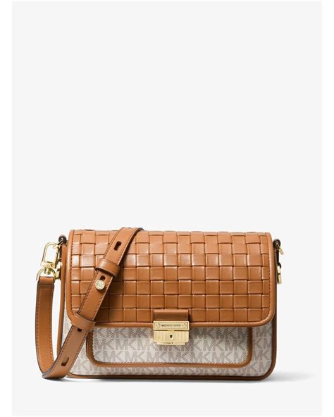 michael kors bradshaw woven bag|michael kors bradshaw messenger bag.